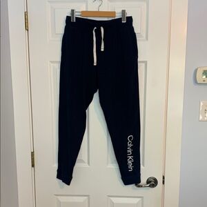 Calvin Klein Navy Sweatpants with Elastic Waistband Tapered Leg Women’s Medium